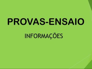 PROVAS-ENSAIO
