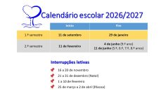 CALENDÁRIO ESCOLAR 2026/2027